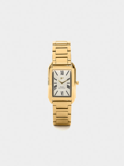 Rectangular Watch With Stainless Steel Bracelet