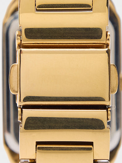 Rectangular Watch With Stainless Steel Bracelet