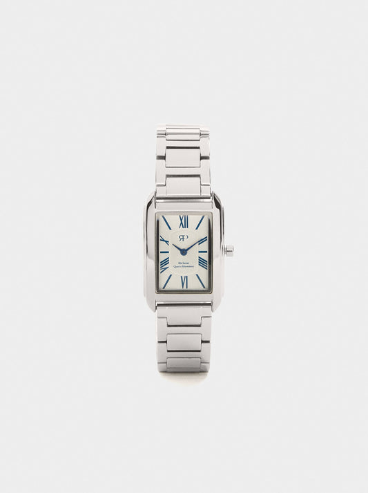 Rectangular Watch With Stainless Steel Bracelet