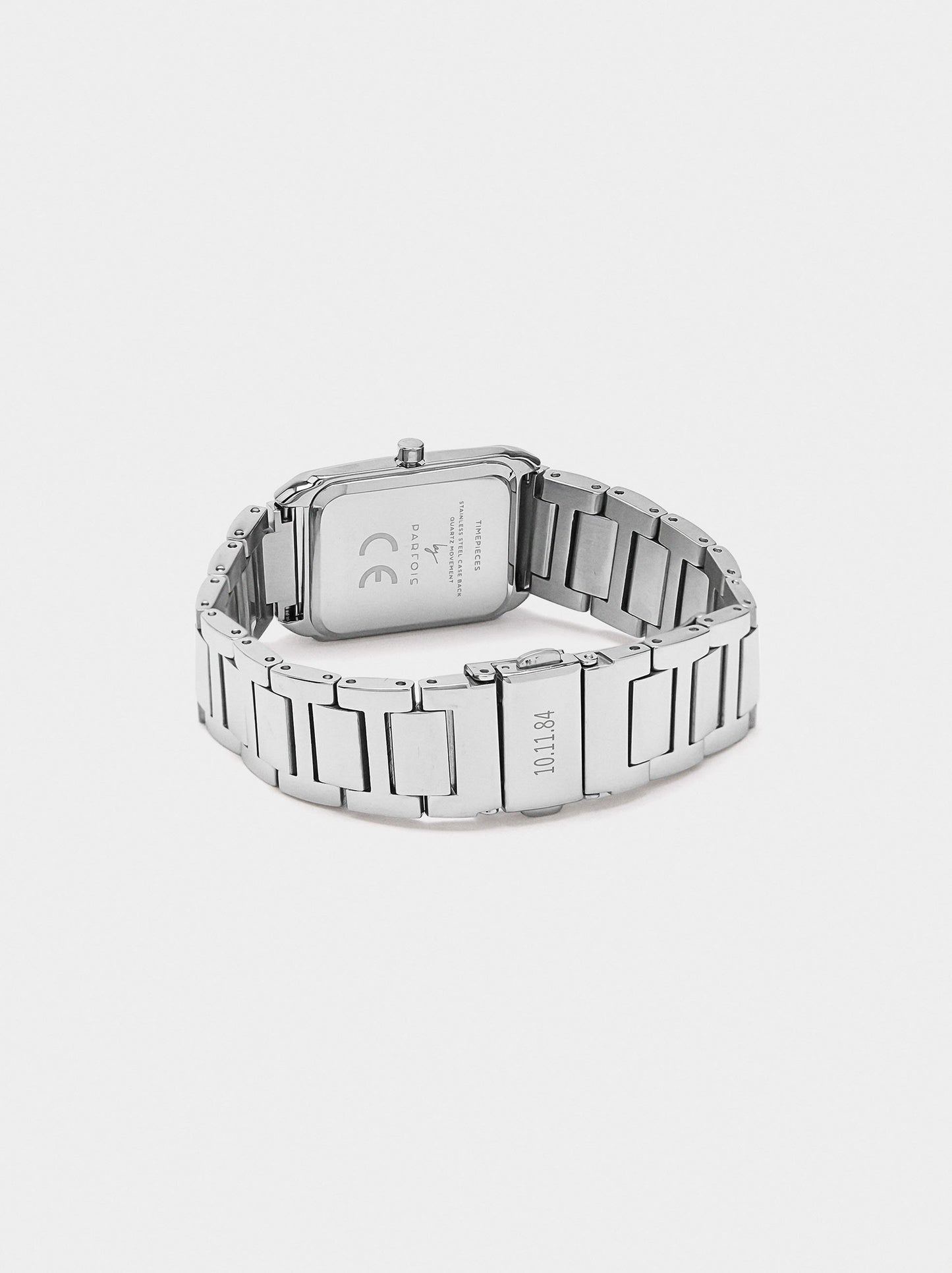 Rectangular Watch With Stainless Steel Bracelet