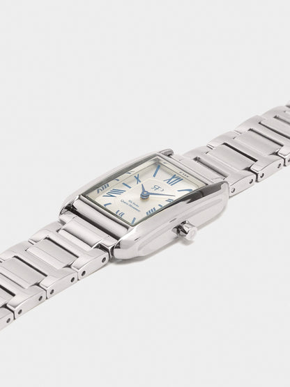 Rectangular Watch With Stainless Steel Bracelet