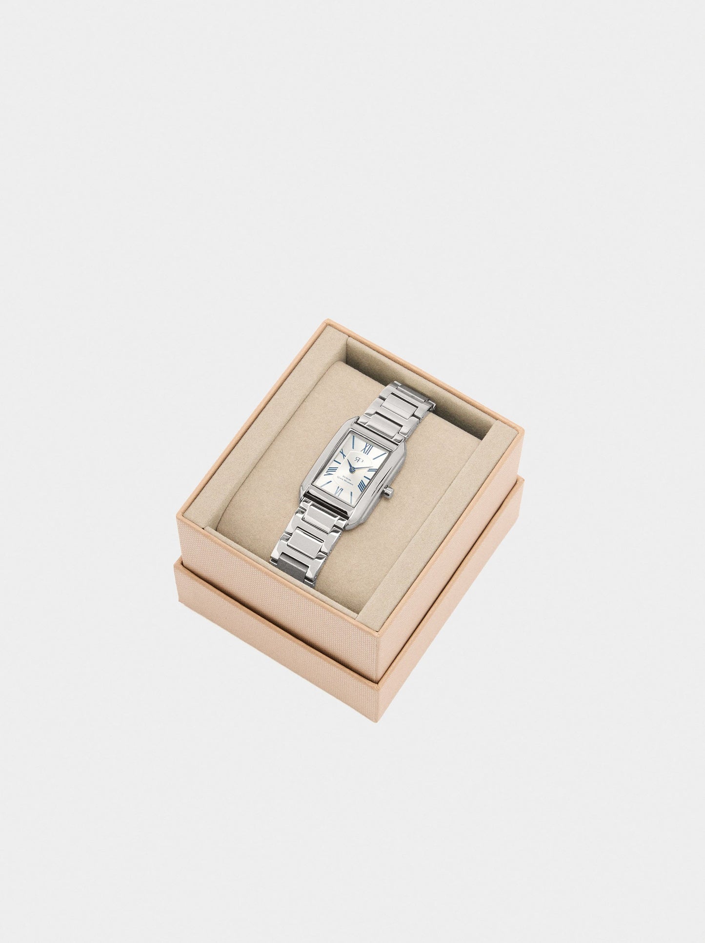 Rectangular Watch With Stainless Steel Bracelet