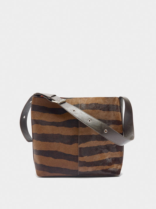 Shoulder Bag With Animal Printed Leather