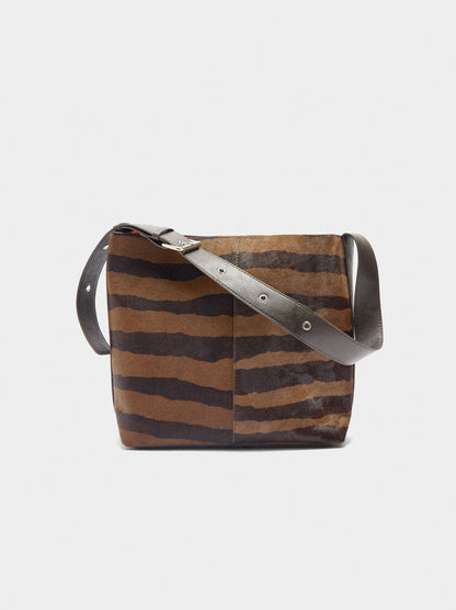 Shoulder Bag With Animal Printed Leather