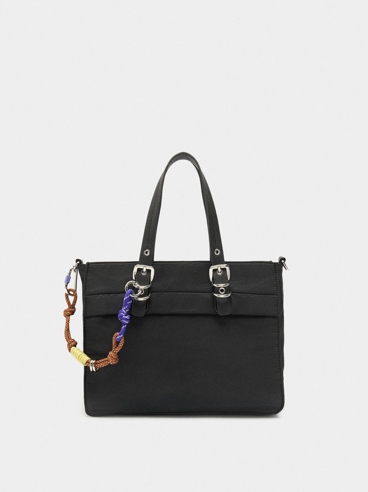 Nylon Tote Bag With Charm