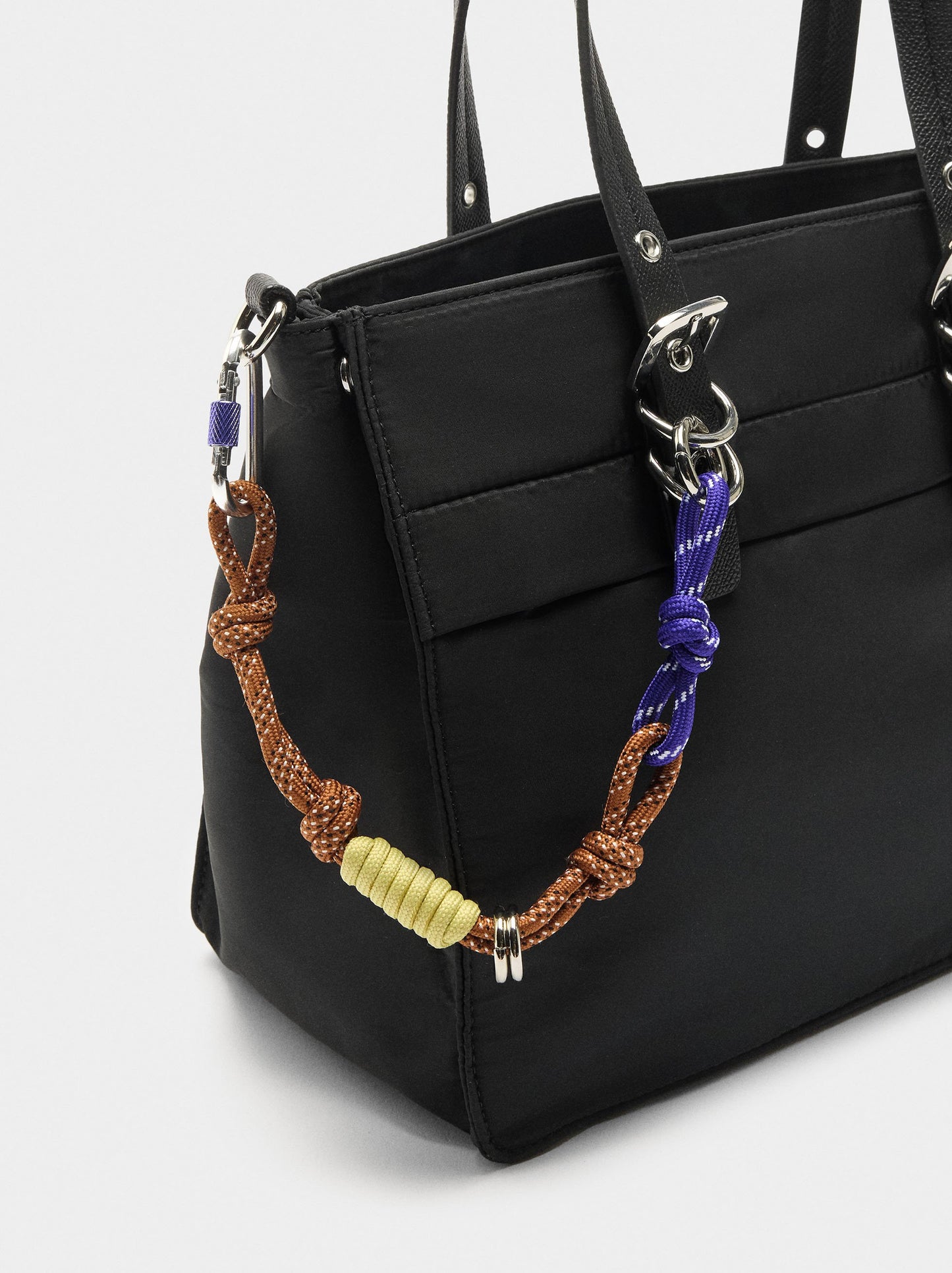 Nylon Tote Bag With Charm