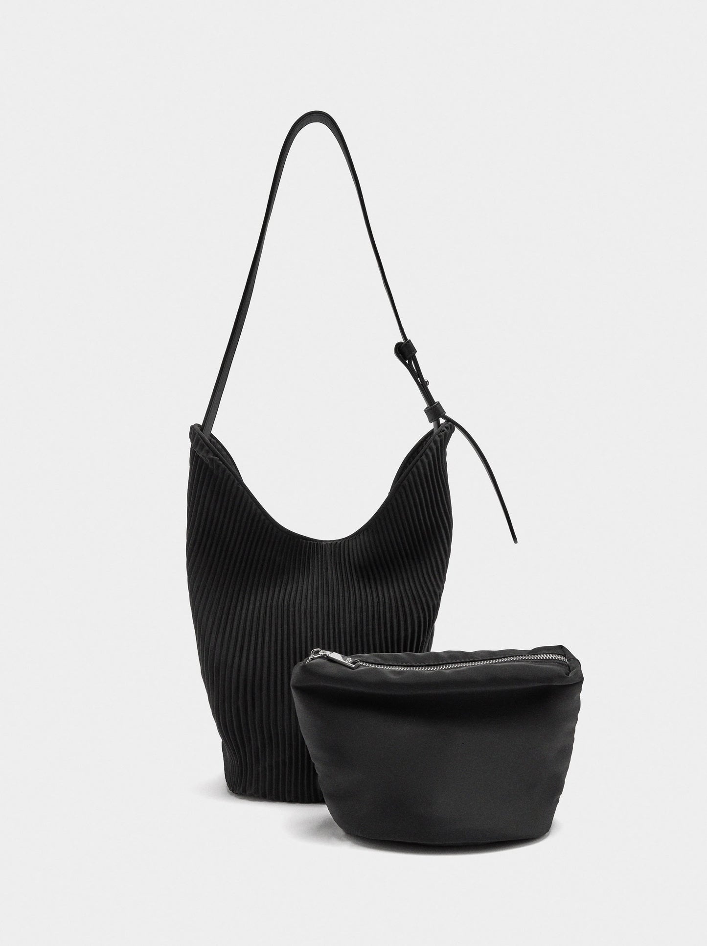 Nylon Shoulder Bag With Inner Pouch