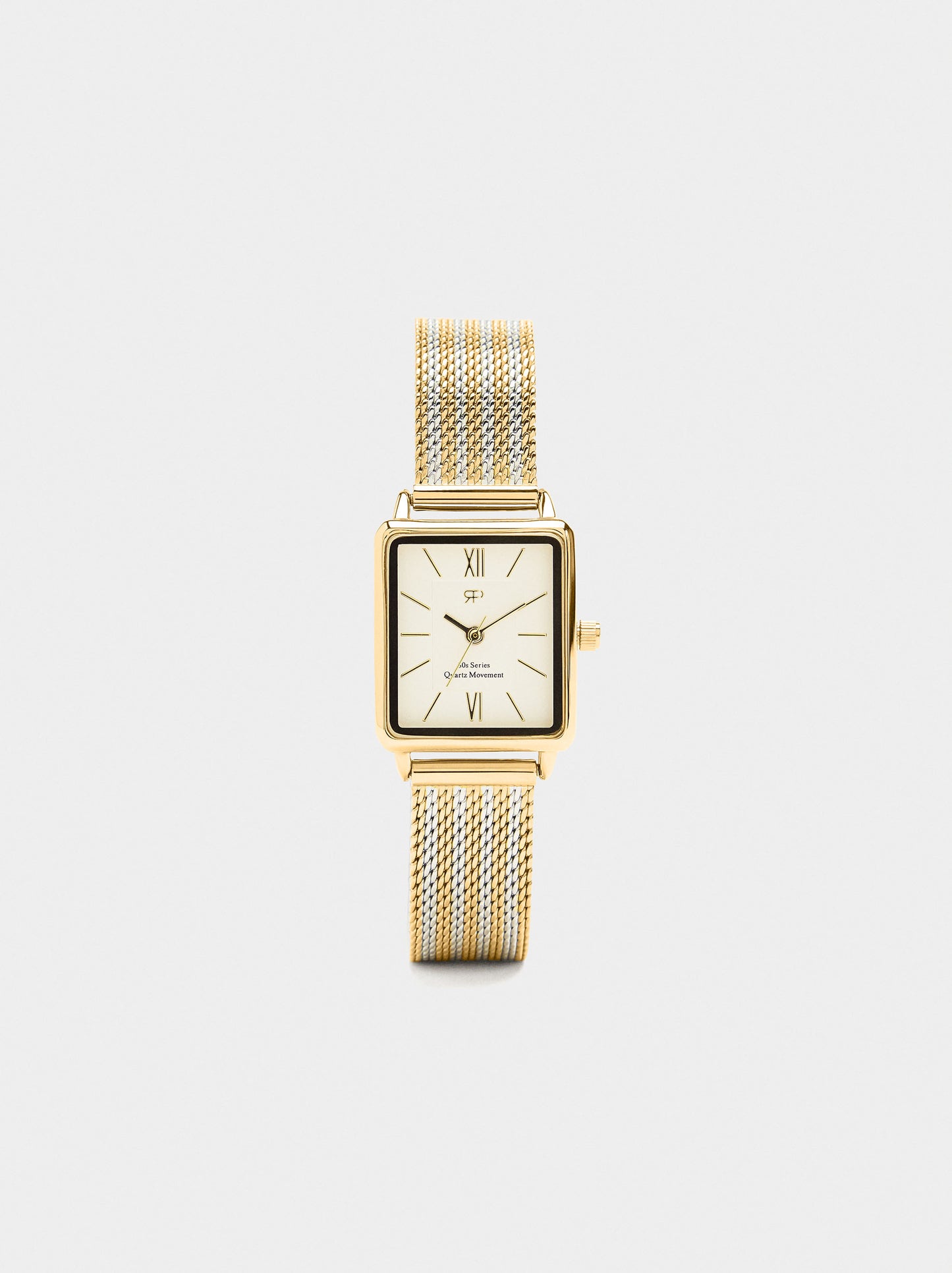 Watch With Bicolor Steel Mesh Strap