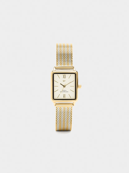 Watch With Bicolor Steel Mesh Strap