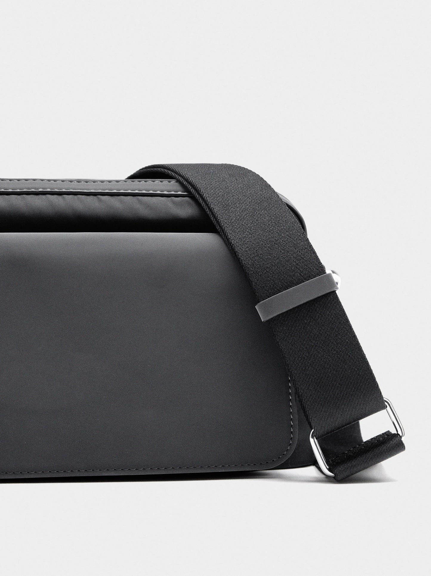 Nylon Crossbody Bag With Flap