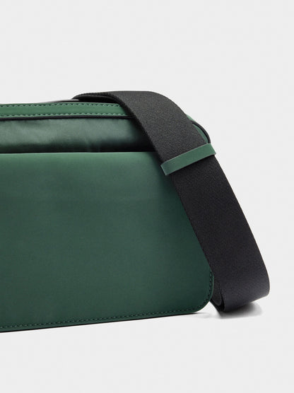Nylon Crossbody Bag With Flap