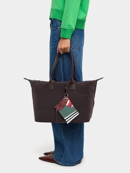 Shopper Bag With Soft Texture And Pendant