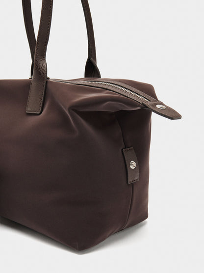 Shopper Bag With Soft Texture And Pendant