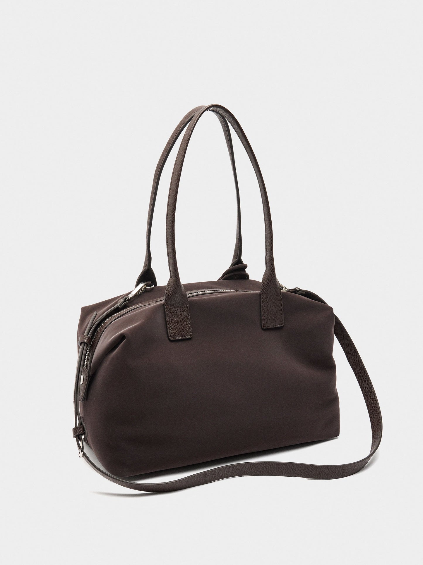 Shopper Bag With Soft Texture And Pendant