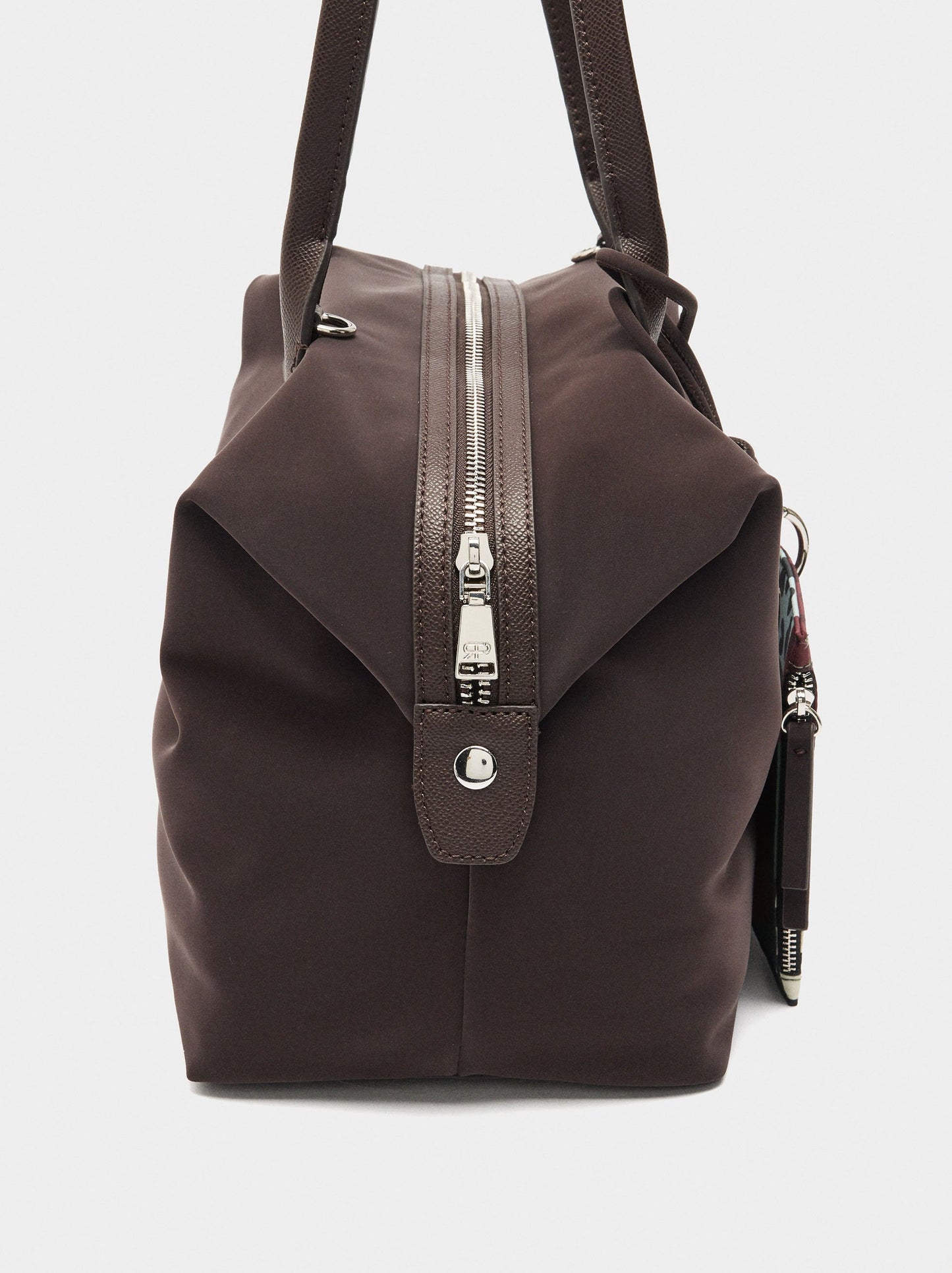 Shopper Bag With Soft Texture And Pendant