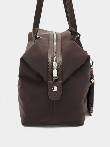 Shopper Bag With Soft Texture And Pendant