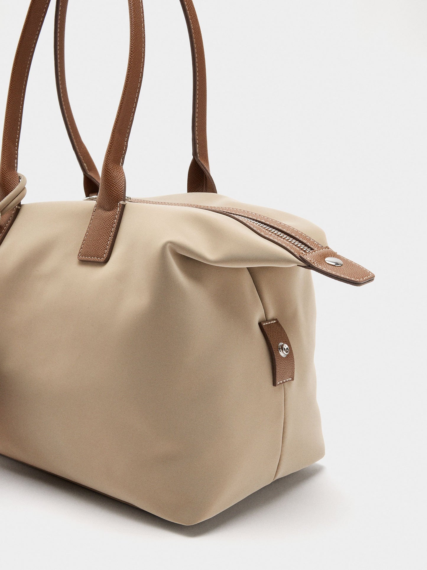 Shopper Bag With Soft Texture And Pendant