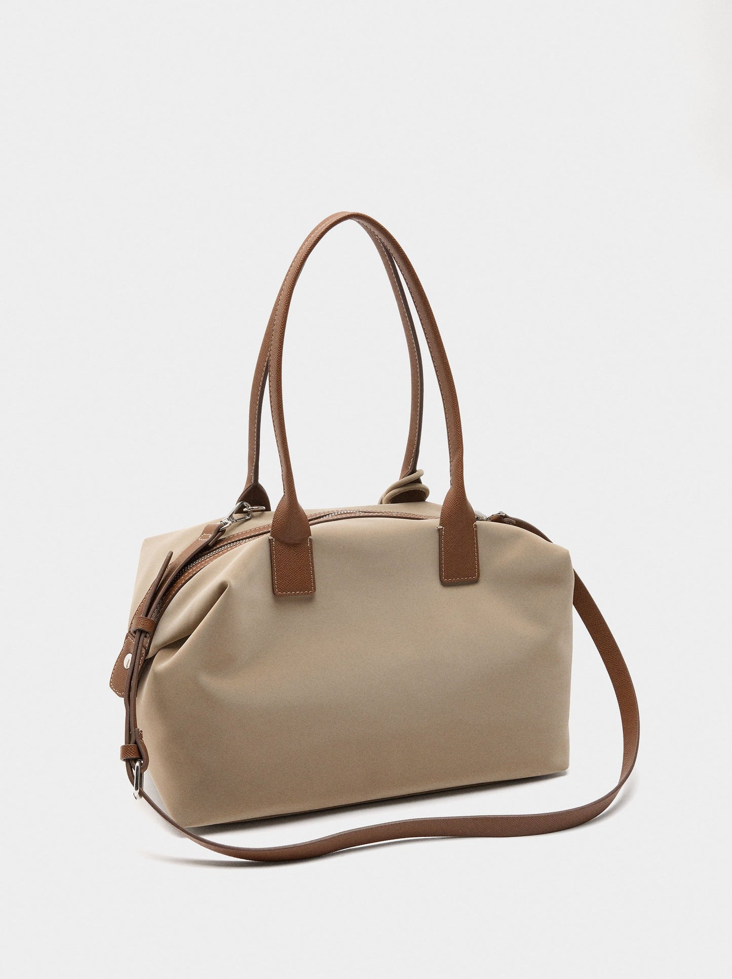 Shopper Bag With Soft Texture And Pendant