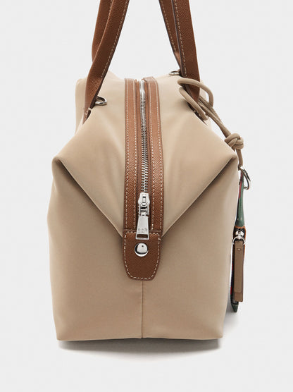 Shopper Bag With Soft Texture And Pendant