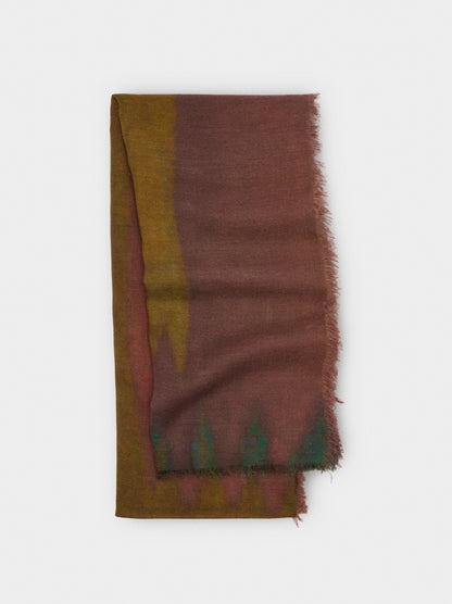 Printed Scarf In A Blend Of Cotton And Wool