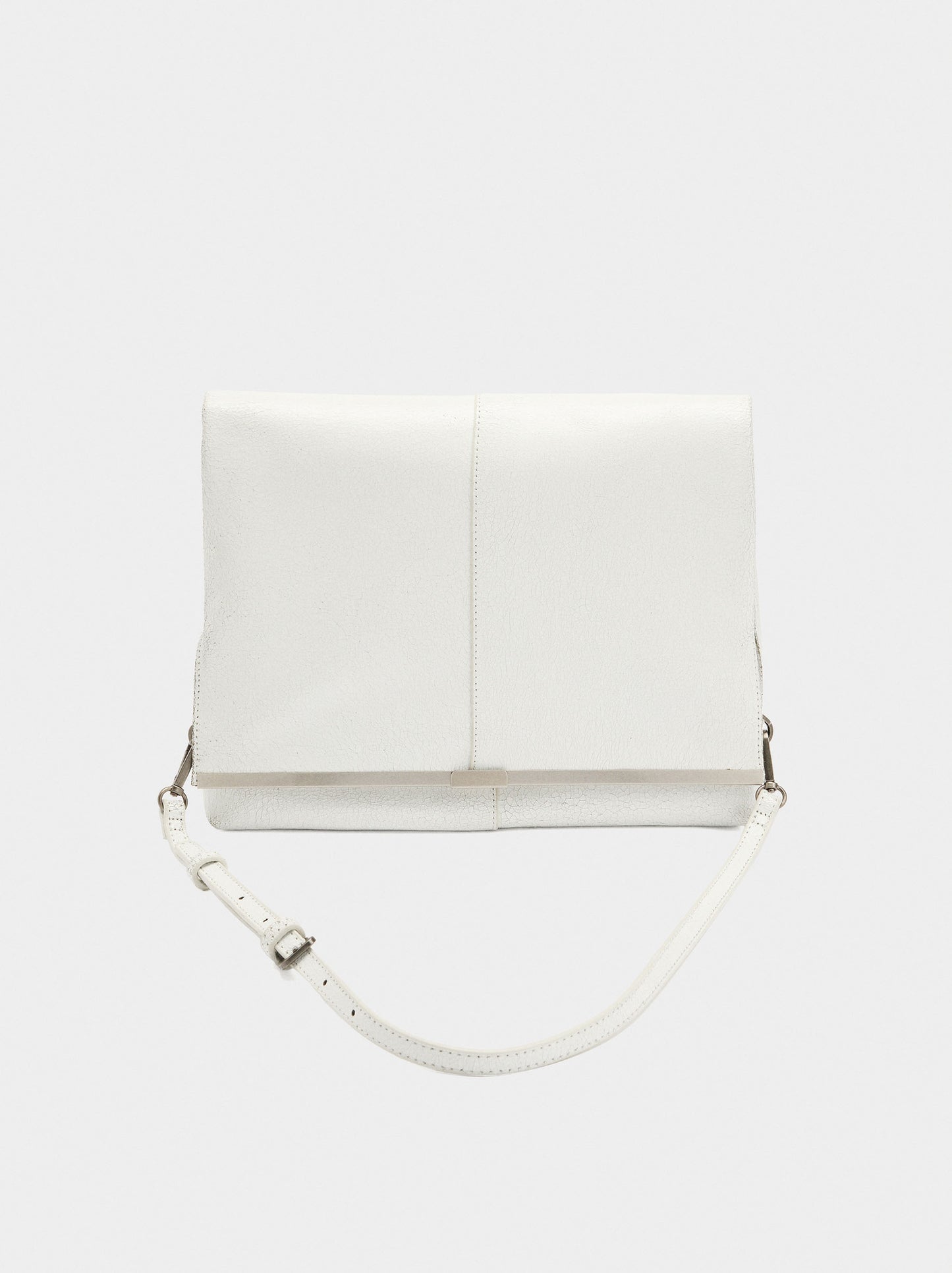 Shoulder Bag With Cracked Leather