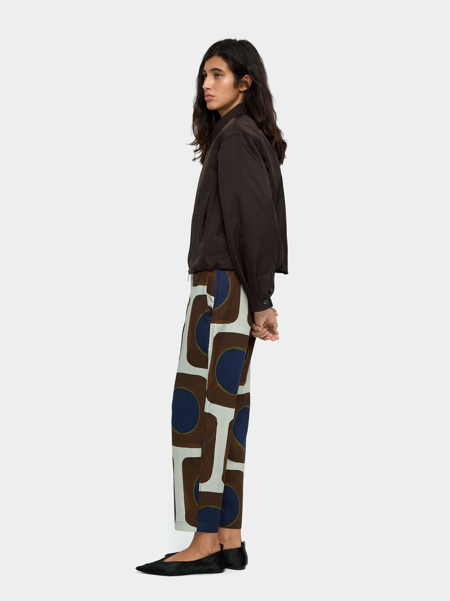 Printed Lyocell Trousers