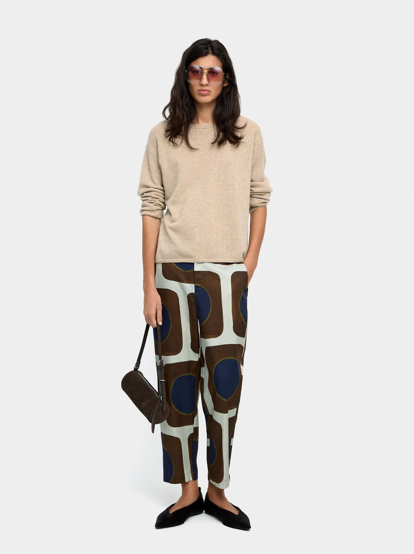 Printed Lyocell Trousers