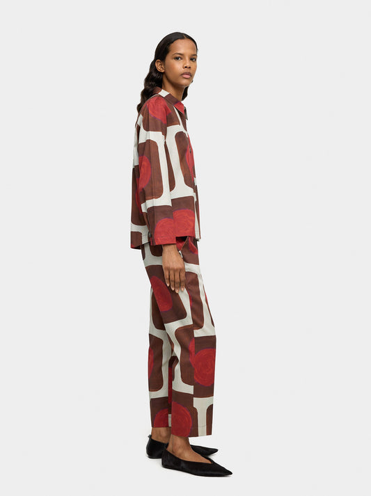 Printed Lyocell Trousers
