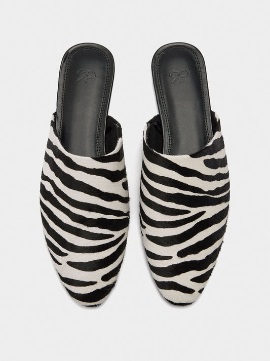 Animal Print Fur Mule Shoes