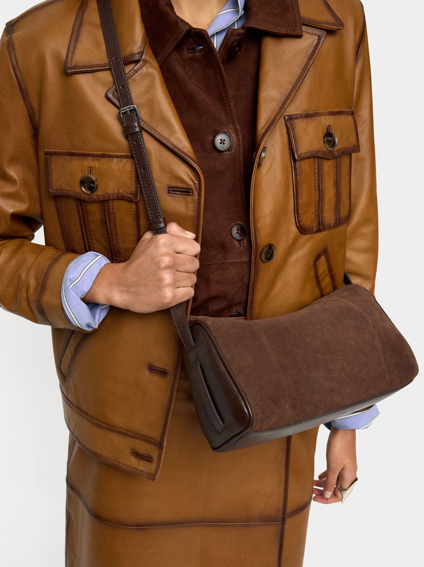 Crossbody Bag With Leather Details