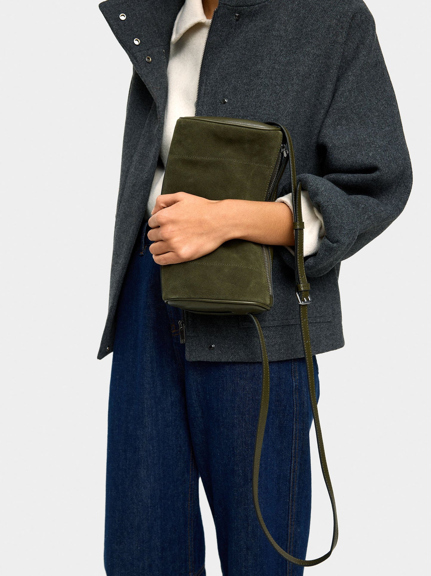 Crossbody Bag With Leather Details