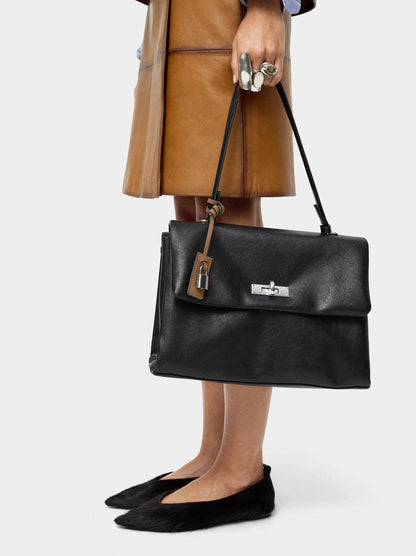 Handbag With Flap And Crossbody Strap