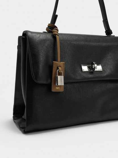 Handbag With Flap And Crossbody Strap