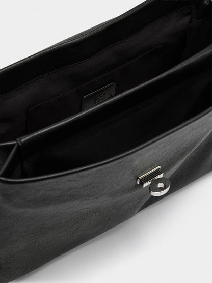 Handbag With Flap And Crossbody Strap