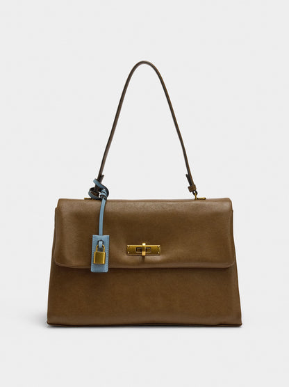 Handbag With Flap And Crossbody Strap