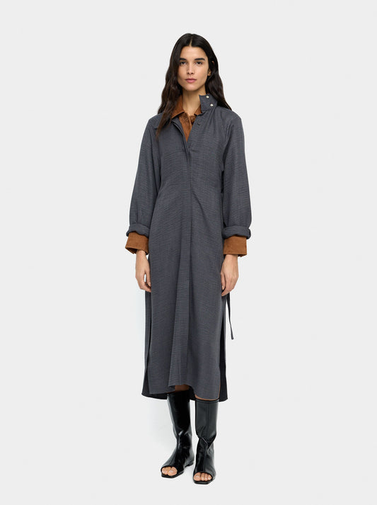 Midi Dress With Crinkled Effect