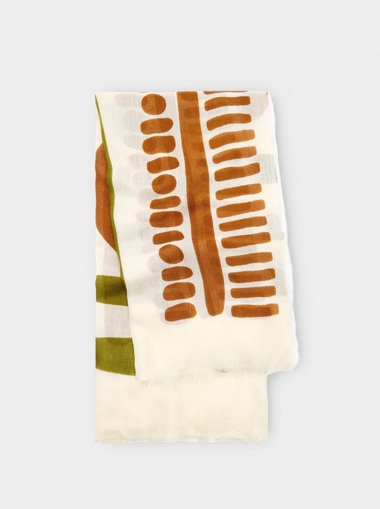 Printed Scarf With Wool