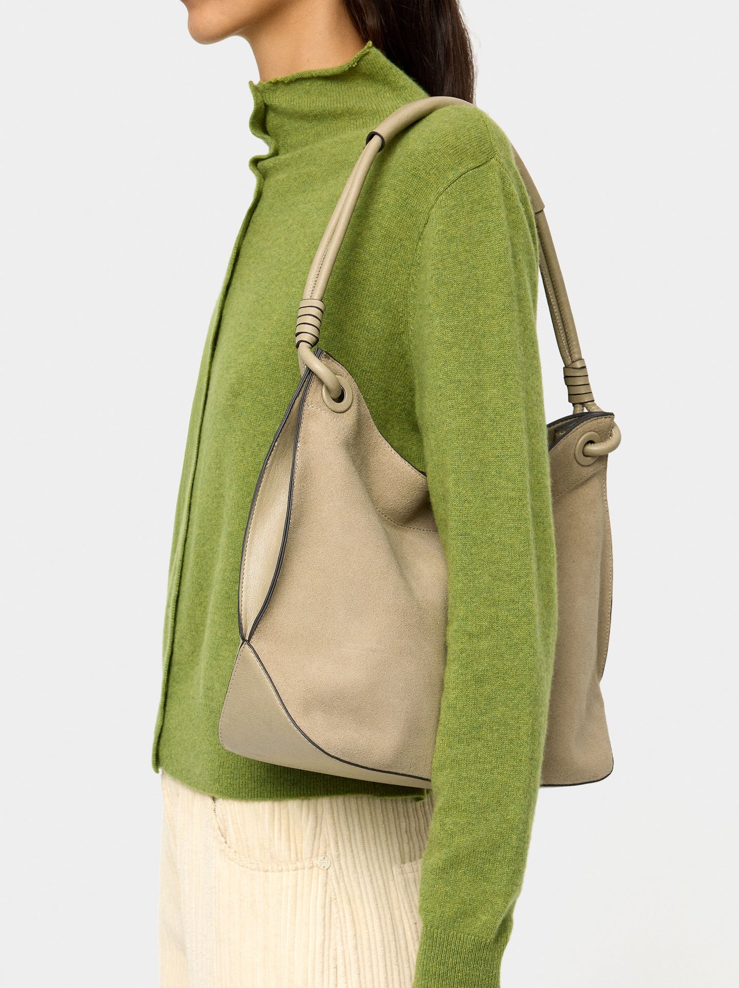 Shoulder Bag With Leather Details