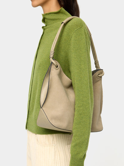 Shoulder Bag With Leather Details