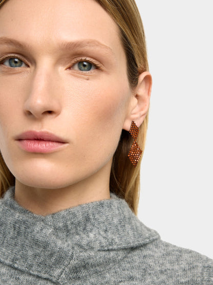 Diamond-Shaped Earrings With Zirconia