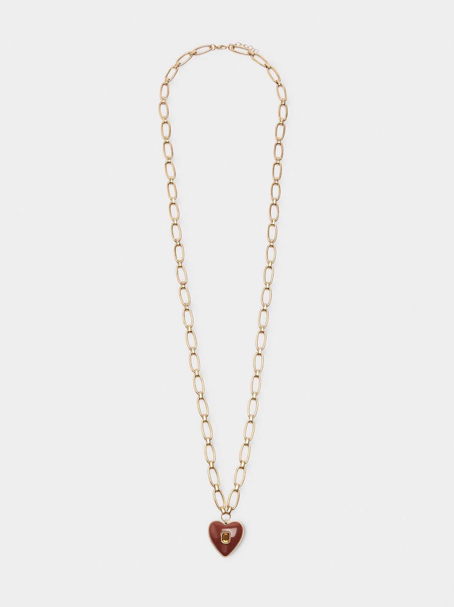 Long Necklace With Heart Pendant