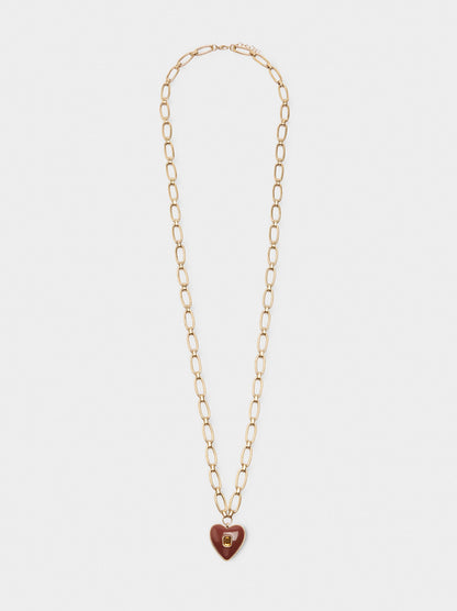 Long Necklace With Heart Pendant