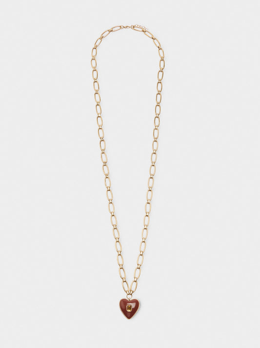 Long Necklace With Heart Pendant