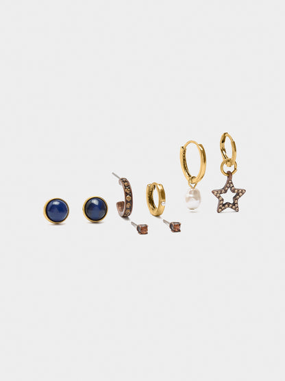 Set Of Earrings With Star And Pearl
