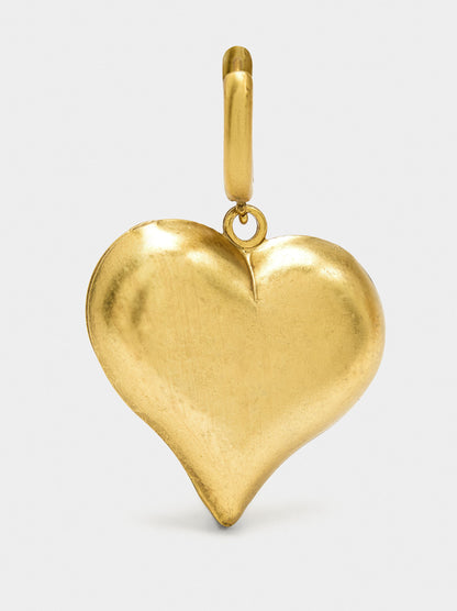 Hoop Earrings With Heart Pendant