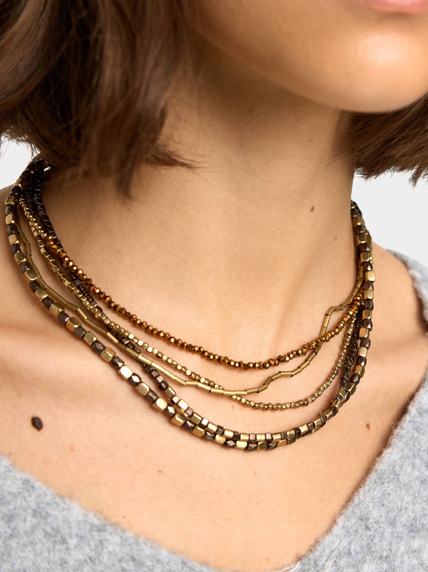 Short Beaded Multi-Necklace