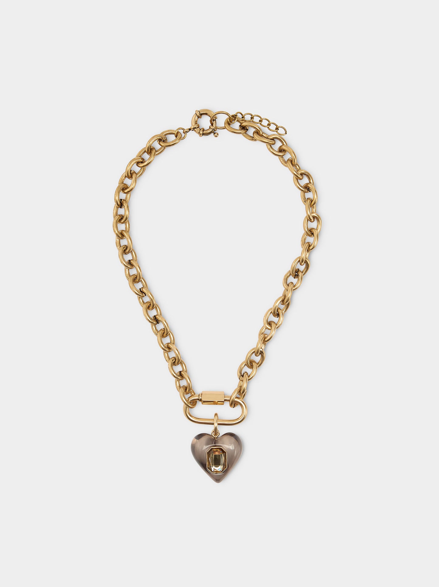 Short Necklace Of Links With Resin Pendant