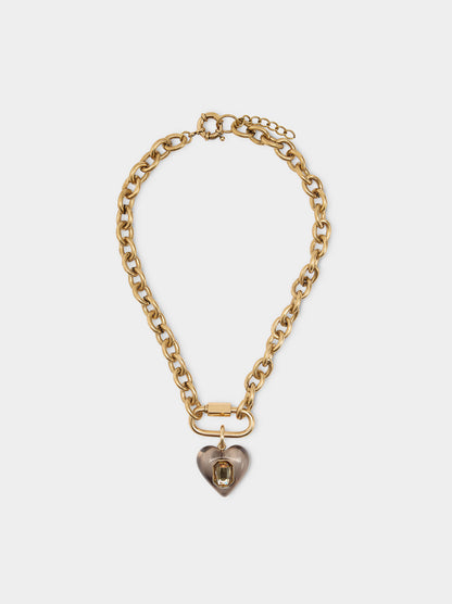 Short Necklace Of Links With Resin Pendant