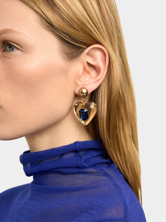 Heart Earrings With Crystal