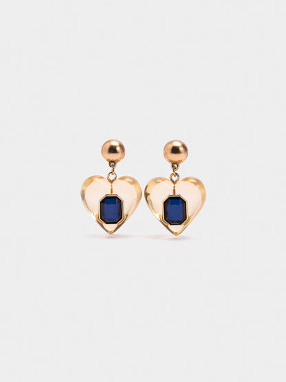 Heart Earrings With Crystal